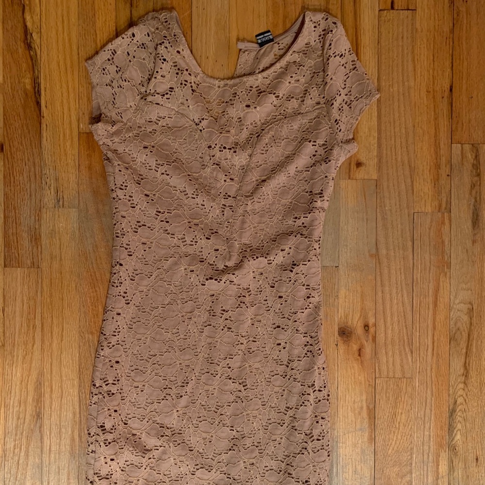 Nude Lace Mini Dress